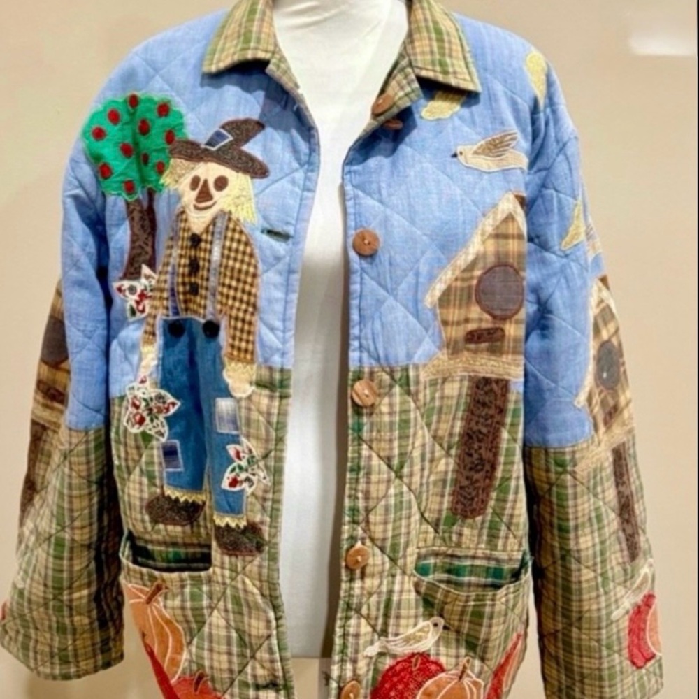 Vintage Patchwork Quilted Reversible Jacket Pumpk… - image 5